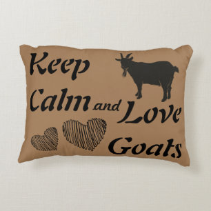 Guarde la calma y ame la almohada de las cabras