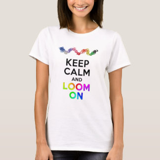 Guarde la calma y asome en la camiseta