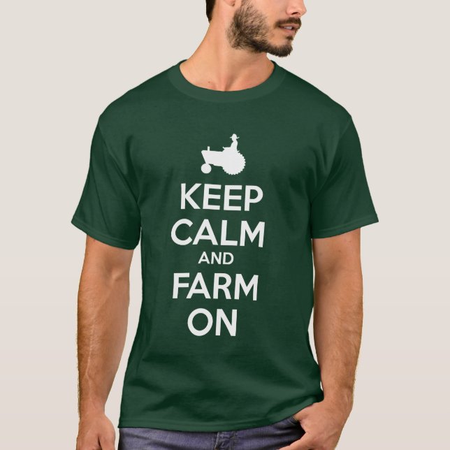 Guarde la calma y cultive en la camiseta (Anverso)