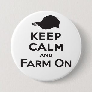 Guarde la calma y cultive encendido - el botón