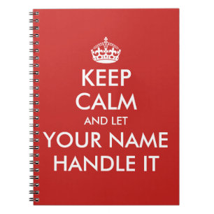 Guarde la calma y deje la manija él cuaderno de