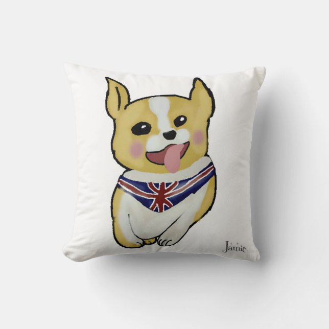 Guarde la calma y el Corgi en la almohada (Anverso)