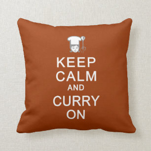 Guarde la calma y el curry en la almohada de