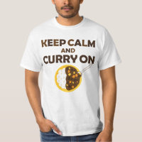 Guarde la calma y el curry en la camiseta gráfica