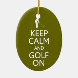 Guarde la calma y el golf en el ornamento de