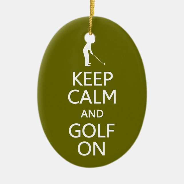Guarde la calma y el golf en el ornamento de (Frente)
