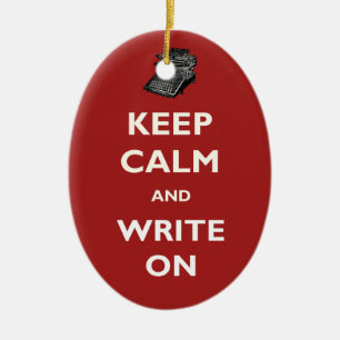 Guarde la calma y escriba en el ornamento de la