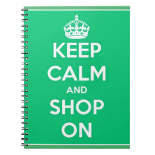 Guarde la calma y haga compras en el cuaderno
