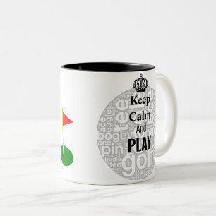 Guarde la calma y la taza personalizada juego del