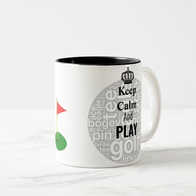 Guarde la calma y la taza personalizada juego del (Anverso derecho)
