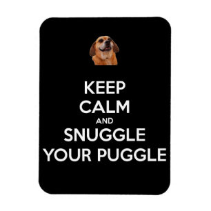 Guarde la calma y Snuggle su IMÁN de Puggle -