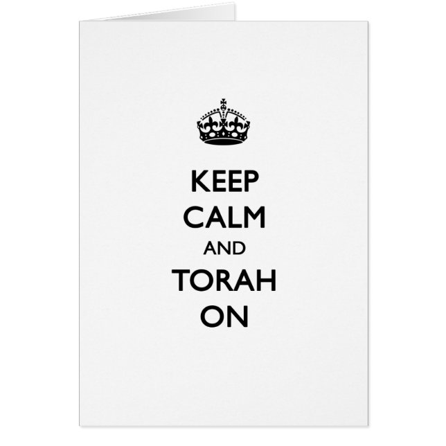 Guarde la calma y Torah encendido (Frente)