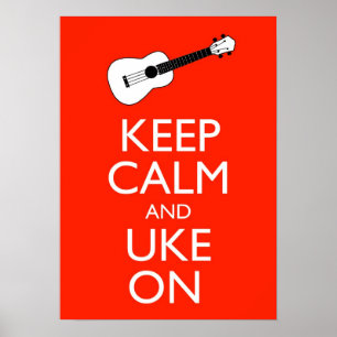Guarde la calma y Uke en la impresión del poster