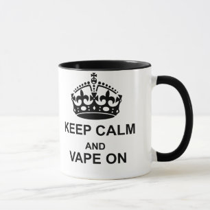 Guarde la calma y Vape en la taza negra