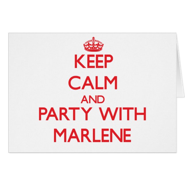 Guarde la calma y vaya de fiesta con Marlene (Anverso (Horizontal))