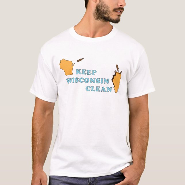 Guarde la camiseta limpia de Wisconsin (Anverso)