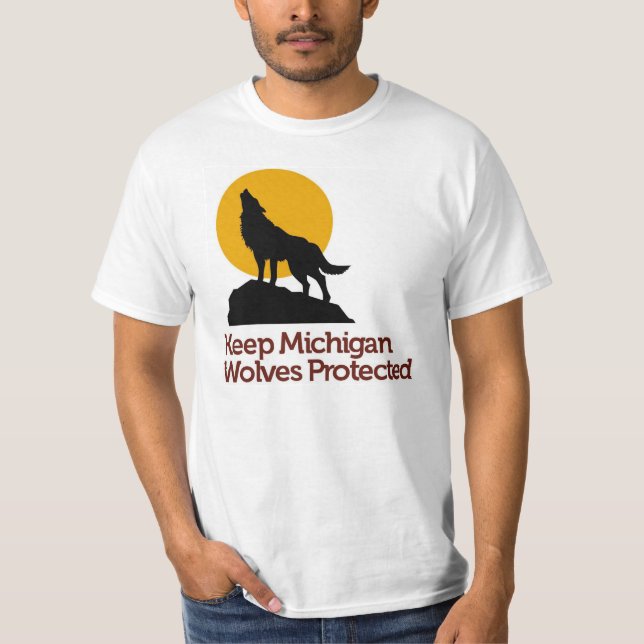 Guarde la camiseta protegida los lobos de Michigan (Anverso)