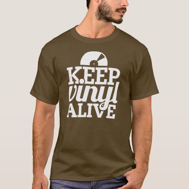 Guarde la camiseta viva del vinilo - Brown (Anverso)