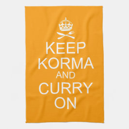 Guarde la toalla de cocina tranquila del curry de