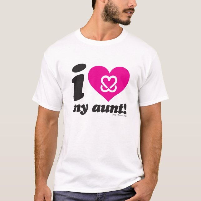 Guarde un pecho "que amo a mi tía" camiseta (Anverso)