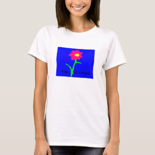 Guárdelo camiseta simple con la flor brillante de