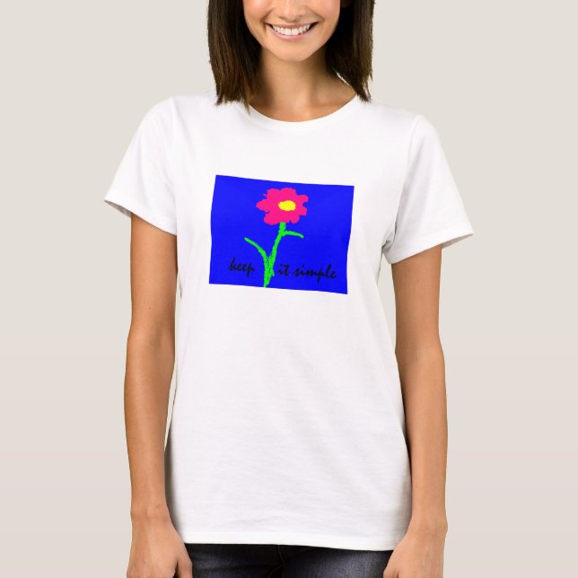 Guárdelo camiseta simple con la flor brillante de (Anverso)