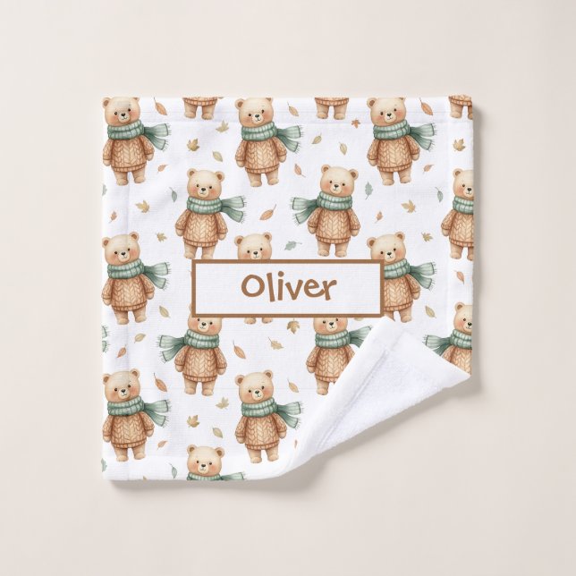 Guardería de osito de peluche otoño acogedor (Toallita)