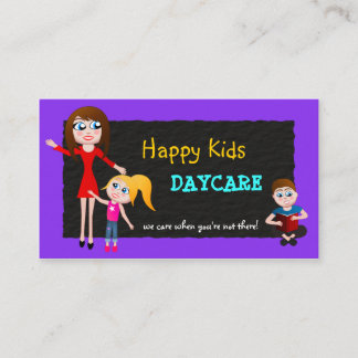 Guarderías, cuidado de niños, tarjetas de presenta