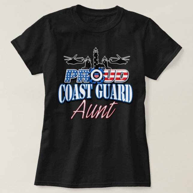 Guardia costera tía camiseta bandera de Estados Un (Diseño del anverso)