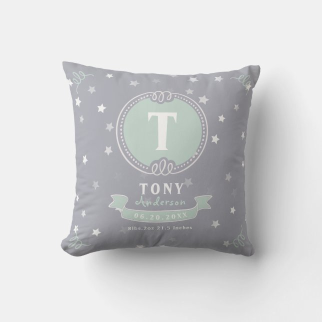 Guardia personalizada de almohada de bebé con estr (Anverso)