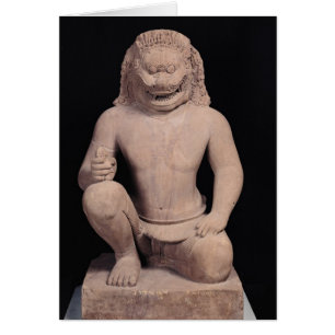 Guardián con cabeza de león, Banteay Srei Style, c