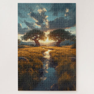 Guardianes Gemelos – Rompecabezas Atardecer en Pra