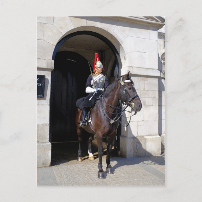 Guardias de caballos, postal de Londres UK (Anverso)