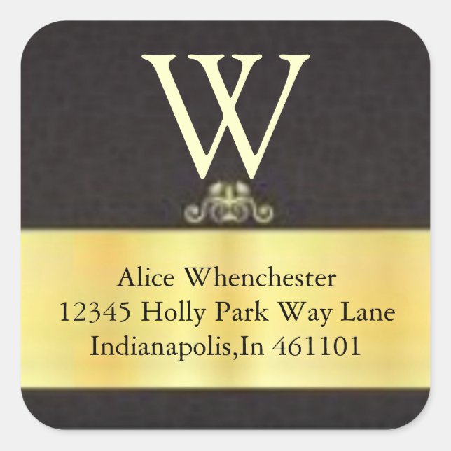 Guarnecido de oro monograma y sellos para sobres n (Anverso)