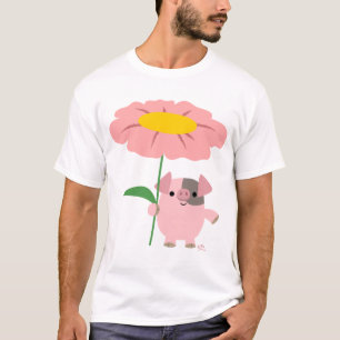 Guarro con una camiseta (rosada) del adulto de los