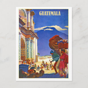 Guatemala, gente, postal de viaje vintage