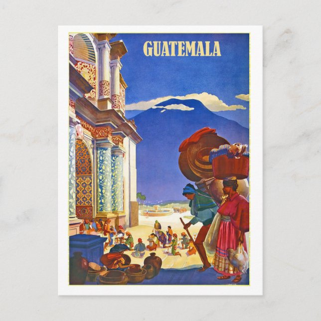 Guatemala, personas, postal de viaje vintage (Anverso)