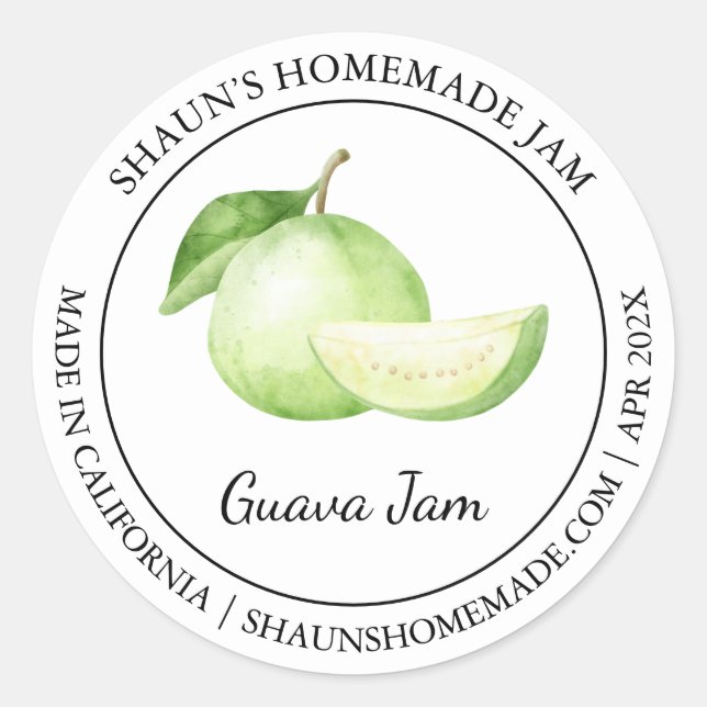 Guava Jam Etiqueta moderna (Anverso)