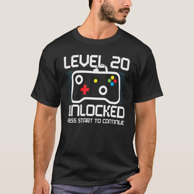 Guay 20.ª Camisa de Cumpleaños Nivel 20 Video Desb (Anverso)