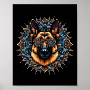 Guay Alemán Pastor Perro Mandala Estilo Arte Chris