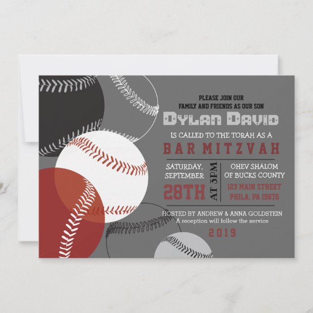 GUAY BASEBALL Bar Mitzvah Invitación (Anverso)
