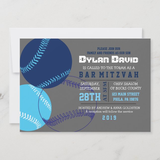 GUAY BASEBALL Bar Mitzvah Invitación (Anverso)