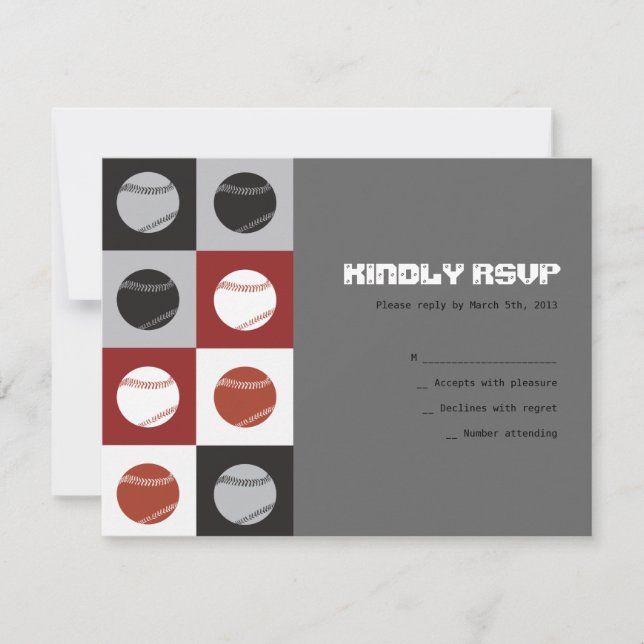 GUAY BASEBALL Bar Mitzvah Responder Tarjeta RSVP (Anverso)