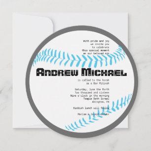 GUAY BASEBALL Bar Mitzvah ROUND Invitación