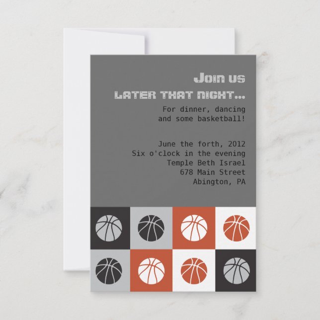 GUAY BASKETBALL Bar Mitzvah Invitación (Anverso)