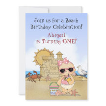 Guay Beach Baby Invitación de primer cumpleaños pa