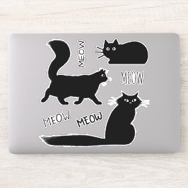 Guay Black Kitty Cats Meow Meow Vinyl Pegatina Set