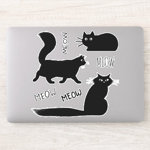 Guay Black Kitty Cats Meow Meow Vinyl Pegatina Set