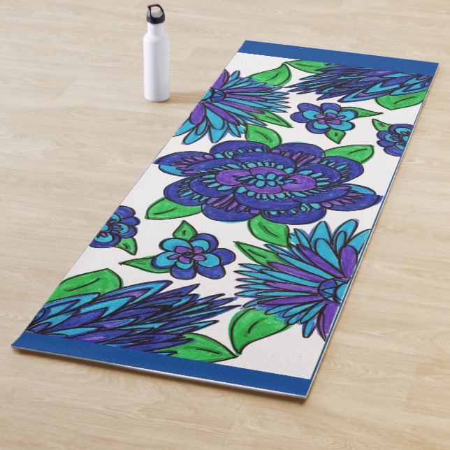 Guay Blue Flowers Yoga Mat (In situ)