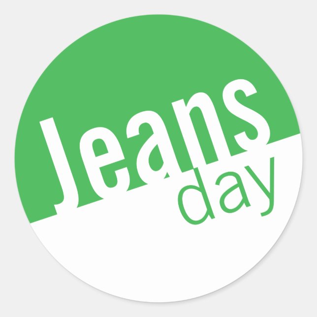 Guay Casual Denim Jeans Day Pegatinas Green (Anverso)